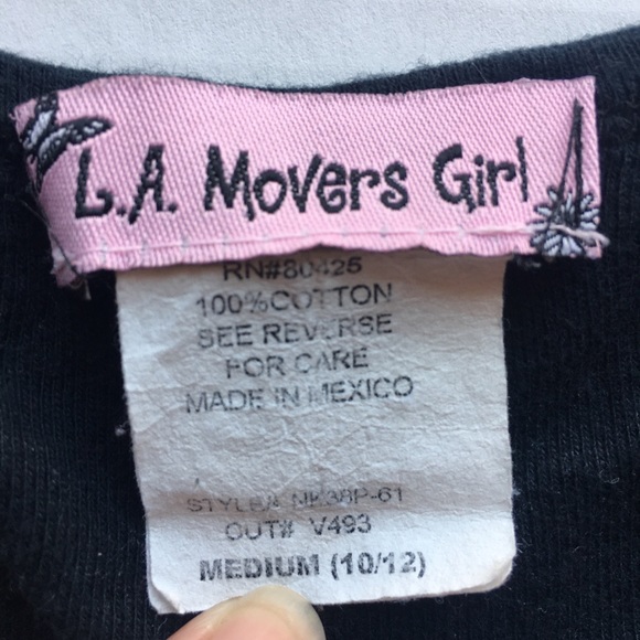 L.A.Movers Girls T-Shirt with Peace sign  M10/12 - Picture 5 of 5